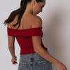 Mooloola Red Rib Off Shoulder Top NWT 8 AU