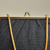 E. Munro ORNUM Clipper Evening Bag Black Mesh, Gold bag.