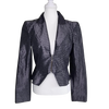 Cue Black Charcoal Textured Zip-Front Blazer Size AU 12