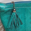 Findig Turquoise Faux Snakeskin Mini Bag with Tassel Gold