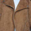 Dotti Tan Faux Suede Moto Jacket Tan Size AU 12