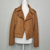 Dotti Tan Faux Suede Moto Jacket Tan Size AU 12