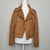 Dotti Tan Faux Suede Moto Jacket Tan Size AU 12