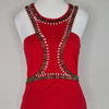 Knight Angel Red Bodycon Dress with Stud Mirror Detail 8 AU