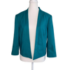 Jacqui E Teal Cropped Open Front Blazer Green Size 14