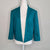 Jacqui E Teal Cropped Open Front Blazer Green Size 14