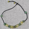 Green natural gemstone beaded necklace with a boho Green