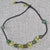 Green natural gemstone beaded necklace with a boho Green