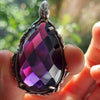Sterling Silver and Amethyst Crystal pendant. 38gm. Silver