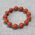 Coral &amp; Sterling Silver Beaded Bracelet | Natural Gemstone