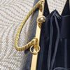 Arcad G. Versace Black Croc-Embossed Frame Bag Italy Spain