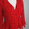 Bardot Red Polka Dot Wrap Blouse Red Size AU 8