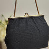 E. Munro ORNUM Clipper Evening Bag Black Mesh, Gold bag.