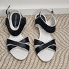 Martini Marco Black White Leather Sandals Size 40