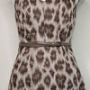 David Lawrence Animal Print Belted Sheath Dress Beige Size 8 AU