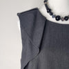 Portmans Grey Pinstripe Ruffle Detail Dress Size 16 AU Made in Australia