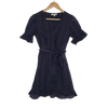 Miss Shop Black Broderie Anglaise Wrap Dress Size 6 AU