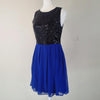 B.Darlin Black Sequin &amp; Blue Skater Dress AU 10