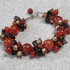 Carnelian, Smoky Quartz and freshwater pearl beaded Silver