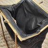 E. Munro ORNUM Clipper Evening Bag Black Mesh, Gold bag.