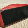 Condura Red Woven Tote Handbag Black Patent Medium-large