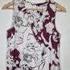 Portmans Burgundy White Floral Sleeveless Top Size 8