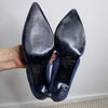 Urban Soul Violet Blue Snakeskin Leather Heels Size 38