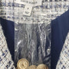 David Jones Tweed Blazer Jacket Blue White Check – Size 8 – Classic Chic
