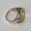 Womens Lemon CZ Sterling Silver Ring Silver