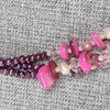 Pink, Purple and white natural gemstone and pinknecklace