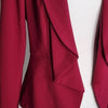 Review Red blazer jacket with ruffled detail at the front 6