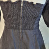 Verge Girl Black Linen Puff Sleeve Mini Dress Size 8 AU