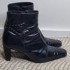 Gabor Black Leather Ankle Boots Black Size AU 9.5