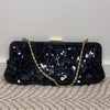Elegant Monsoon Accessories Black Sequin Clutch EveningBag