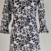 Miss Selfridge Black And White Floral Print Dress Ruffle Sleeve Cuffs Size 6 AU