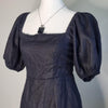 Verge Girl Black Linen Puff Sleeve Mini Dress Size 8 AU