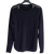 Portmans Black Knit Long Sleeve Top | Shoulder Zip Detail | Size XS