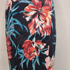 Cue Black Floral Print Fitted Dress Size 6 AU
