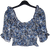 Ally Fashion Blue Floral Off-Shoulder Crop Top – Size 10 AU