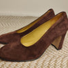 Linea Verde Suede Block Heels Brown AU8