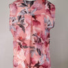 Portmans pink floral print sleeveless blouse with 10