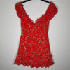 Sage & Paige Red Floral Ruffle Mini Dress 8 AU