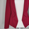 Review Red blazer jacket with ruffled detail at the front 6