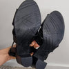 Sandler Black Leather Block Heel Sandals Black Size 36