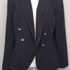 Jane Lamerton Black Textured Blazer with Gold Crest 14 AU