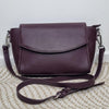 Blue Illusion Genuine Leather Crossbody Bag Plum Burgundy