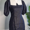 Verge Girl Black Linen Puff Sleeve Mini Dress Size 8 AU