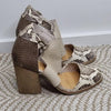 Django Juliette Snakeskin Leather Block Heel Sandals Size 37