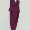 Sheike Strapless Peplum Midi Dress – Plum – Size 10