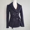 Forever New Black Belted Peacoat Black Size AU 6